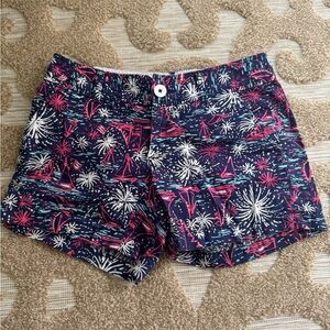 Navy Blue Firework Print Lilly Pulitzer Sparks Fly shorts